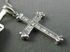 ESTATE SMALL .18CT BAGUETTE DIAMOND 18KT WHITE GOLD 3D CROSS PENDANT WITH CHAIN