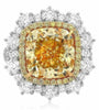 14.30CT WHITE & FANCY YELLOW DIAMOND 18KT 2 TONE GOLD 3D ENGAGEMENT RING PENDANT