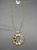ANTIQUE LARGE SUN 18K TWO TONE DIAMOND MULTI CIRCLE DESIGNER NECKLACE BEAUTIFUL