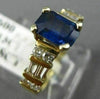 2.61CT ROUND & BAGUETTE DIAMOND & SAPPHIRE 14KT YELLOW GOLD ENGAGEMENT RING #179