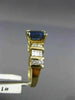 2.61CT ROUND & BAGUETTE DIAMOND & SAPPHIRE 14KT YELLOW GOLD ENGAGEMENT RING #179