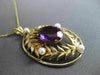 ANTIQUE LARGE 4.0CT AAA AMETHYST & PEARL 14KT YELLOW GOLD FLORAL PENDANT #23088