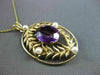 ANTIQUE LARGE 4.0CT AAA AMETHYST & PEARL 14KT YELLOW GOLD FLORAL PENDANT #23088
