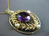 ANTIQUE LARGE 4.0CT AAA AMETHYST & PEARL 14KT YELLOW GOLD FLORAL PENDANT #23088