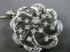 ANTIQUE LARGE 1.70CT OLD MINE DIAMOND 14KT WHITE GOLD FLOWER PIN PENDANT #23380