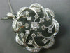 ANTIQUE LARGE 1.70CT OLD MINE DIAMOND 14KT WHITE GOLD FLOWER PIN PENDANT #23380