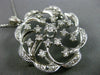 ANTIQUE LARGE 1.70CT OLD MINE DIAMOND 14KT WHITE GOLD FLOWER PIN PENDANT #23380