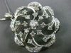 ANTIQUE LARGE 1.70CT OLD MINE DIAMOND 14KT WHITE GOLD FLOWER PIN PENDANT #23380
