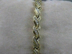 ANTIQUE 1.75CT DIAMOND 14K YELLOW GOLD TWIST BRACELET 6MM WIDE 7.50" INCH #18694