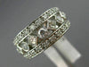 WIDE 1.20CT ROUND & PRINCESS DIAMOND 14KT WHITE GOLD 3D FILIGREE LOVE RING #1357