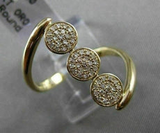 ANTIQUE WIDE .20CT DIAMOND 14KT YELLOW GOLD TRIPLE 3D CIRCULAR PAVE LOVE RING