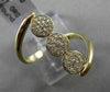ANTIQUE WIDE .20CT DIAMOND 14KT YELLOW GOLD TRIPLE 3D CIRCULAR PAVE LOVE RING