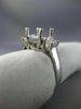 0.50CT PRINCESS DIAMOND 14KT WHITE GOLD 3 STONE SEMI MOUNT ENGAGEMENT RING #2872