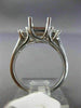 0.50CT PRINCESS DIAMOND 14KT WHITE GOLD 3 STONE SEMI MOUNT ENGAGEMENT RING #2872
