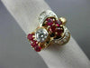 ANTIQUE LARGE .70CT OLD MINE DIAMOND & AAA RUBY 14K WHITE & ROSE GOLD RING #1653