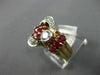 ANTIQUE LARGE .70CT OLD MINE DIAMOND & AAA RUBY 14K WHITE & ROSE GOLD RING #1653