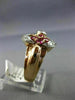 ANTIQUE LARGE .70CT OLD MINE DIAMOND & AAA RUBY 14K WHITE & ROSE GOLD RING #1653