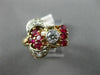 ANTIQUE LARGE .70CT OLD MINE DIAMOND & AAA RUBY 14K WHITE & ROSE GOLD RING #1653