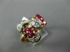 ANTIQUE LARGE .70CT OLD MINE DIAMOND & AAA RUBY 14K WHITE & ROSE GOLD RING #1653