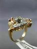 ANTIQUE 1.45CT DIAMOND & RUBY 14KT ROSE & WHITE GOLD FLOWER COCKTAIL RING #1968