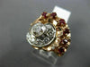 ANTIQUE 1.45CT DIAMOND & RUBY 14KT ROSE & WHITE GOLD FLOWER COCKTAIL RING #1968