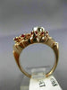 ANTIQUE 1.45CT DIAMOND & RUBY 14KT ROSE & WHITE GOLD FLOWER COCKTAIL RING #1968