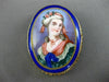 ANTIQUE AAA MULTI COLOR ENAMEL 14K YELLOW GOLD 3D LADY CAMEO PORTRAIT PIN BROOCH