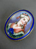 ANTIQUE AAA MULTI COLOR ENAMEL 14K YELLOW GOLD 3D LADY CAMEO PORTRAIT PIN BROOCH
