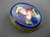 ANTIQUE AAA MULTI COLOR ENAMEL 14K YELLOW GOLD 3D LADY CAMEO PORTRAIT PIN BROOCH