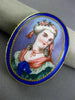 ANTIQUE AAA MULTI COLOR ENAMEL 14K YELLOW GOLD 3D LADY CAMEO PORTRAIT PIN BROOCH