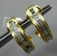 ESTATE .30CT DIAMOND BAGUETTE 14KT YELLOW GOLD 3D WAVE CLIP ON EARRINGS