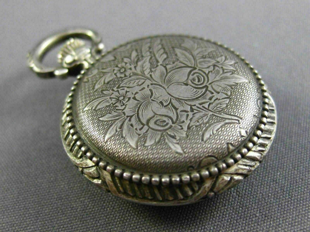 ESTATE ENDURA 925 SILVER 3D HANDCARVED SWISS MADE POCKET WATCH