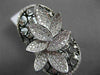 ANTIQUE MASSIVE 1.69CT DIAMOND 18KT BLACK & WHITE GOLD 3D FLORAL ETOILE RING