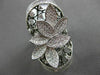 ANTIQUE MASSIVE 1.69CT DIAMOND 18KT BLACK & WHITE GOLD 3D FLORAL ETOILE RING