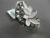 ANTIQUE MASSIVE 1.69CT DIAMOND 18KT BLACK & WHITE GOLD 3D FLORAL ETOILE RING