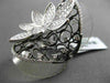 ANTIQUE MASSIVE 1.69CT DIAMOND 18KT BLACK & WHITE GOLD 3D FLORAL ETOILE RING
