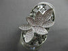 ANTIQUE MASSIVE 1.69CT DIAMOND 18KT BLACK & WHITE GOLD 3D FLORAL ETOILE RING