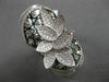 ANTIQUE MASSIVE 1.69CT DIAMOND 18KT BLACK & WHITE GOLD 3D FLORAL ETOILE RING