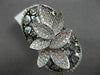 ANTIQUE MASSIVE 1.69CT DIAMOND 18KT BLACK & WHITE GOLD 3D FLORAL ETOILE RING