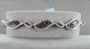 ANTIQUE .88CTW 18KT BLACK & WHITE DIAMOND LEAF DESIGN WHITE GOLD BRACELET
