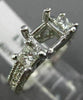 0.76CT ROUND & PRINCESS DIAMOND 14K WHITE GOLD SEMI MOUNT ENGAGEMENT RING #1609
