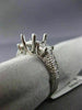 0.76CT ROUND & PRINCESS DIAMOND 14K WHITE GOLD SEMI MOUNT ENGAGEMENT RING #1609