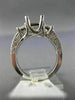 0.76CT ROUND & PRINCESS DIAMOND 14K WHITE GOLD SEMI MOUNT ENGAGEMENT RING #1609