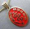 14KT YELLOW GOLD RED ENAMEL HEALTH GUARD ENGRAVABLE FLOATING PENDANT 25042