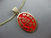 14KT YELLOW GOLD RED ENAMEL HEALTH GUARD ENGRAVABLE FLOATING PENDANT 25042