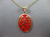 14KT YELLOW GOLD RED ENAMEL HEALTH GUARD ENGRAVABLE FLOATING PENDANT 25042