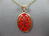 14KT YELLOW GOLD RED ENAMEL HEALTH GUARD ENGRAVABLE FLOATING PENDANT 25042
