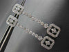 ESTATE .91CT DIAMOND 18KT WHITE GOLD RECTANGULAR MILGRAIN STAR HANGING EARRINGS