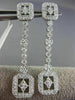 ESTATE .91CT DIAMOND 18KT WHITE GOLD RECTANGULAR MILGRAIN STAR HANGING EARRINGS