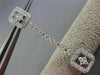 ESTATE .91CT DIAMOND 18KT WHITE GOLD RECTANGULAR MILGRAIN STAR HANGING EARRINGS